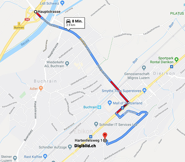 Karte mit Wegbeschreibung